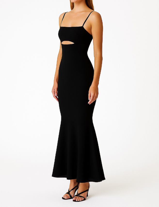 Midnight Elegance Cutout Gown