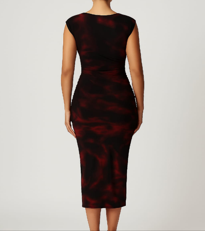 Sleeveless Ruched Bodycon Midi Dress