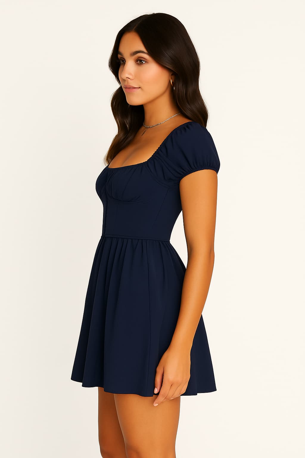 Midnight Grace Puff Sleeve Dress