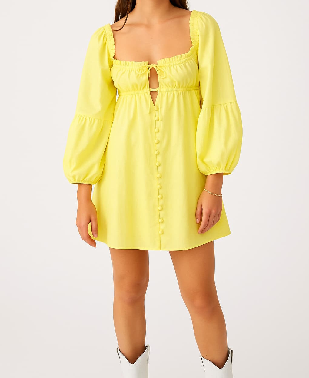 Sunshine Belle Puff Sleeve Mini Dress