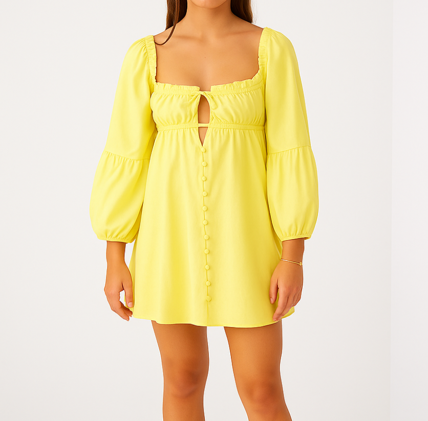 Sunshine Belle Puff Sleeve Mini Dress