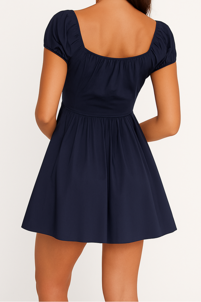 Midnight Grace Puff Sleeve Dress
